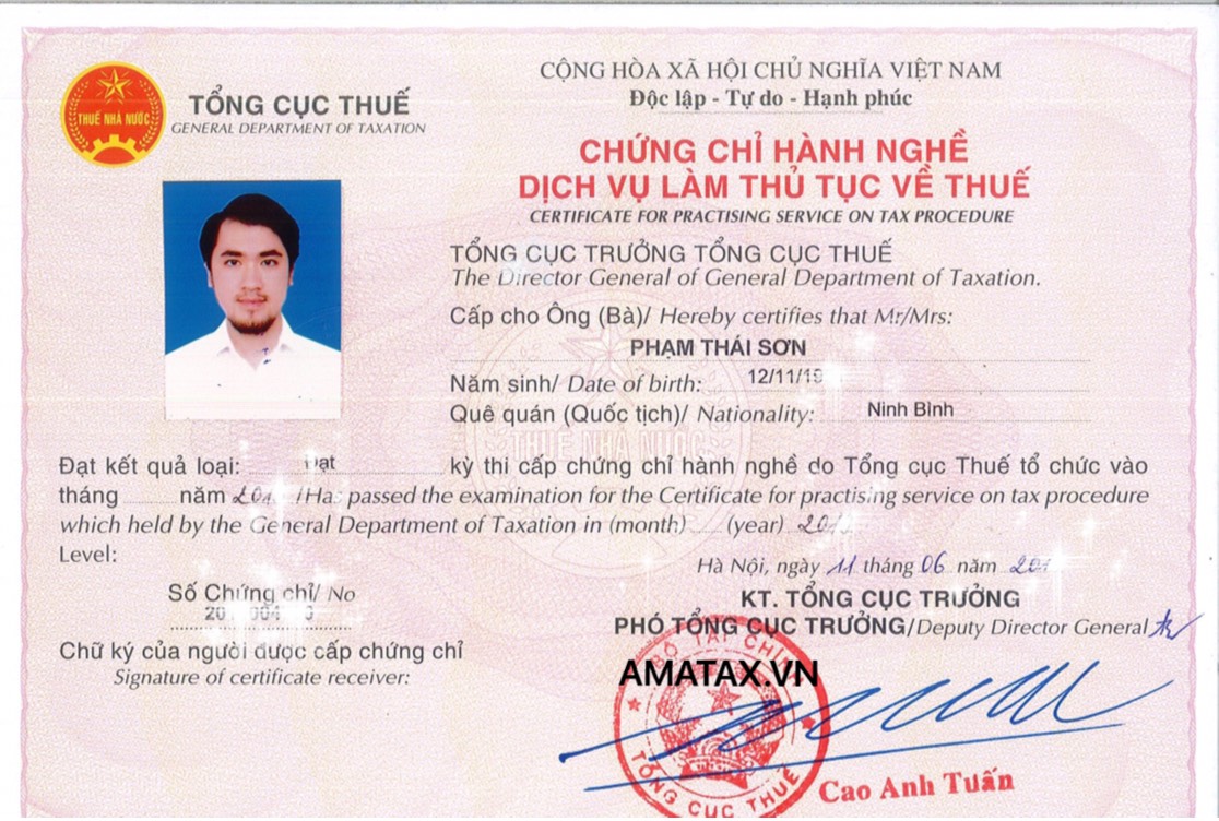 Chứng chỉ đại lý thuế